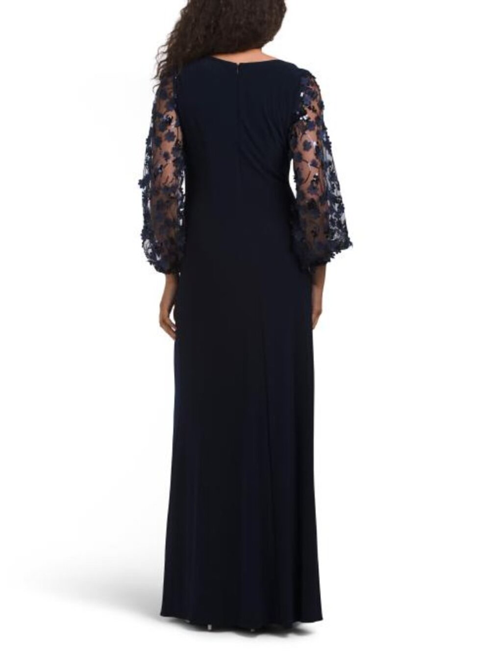 LIVIA JOLIE 3d Sleeve Side Ruched Gown - Picture 2 of 4